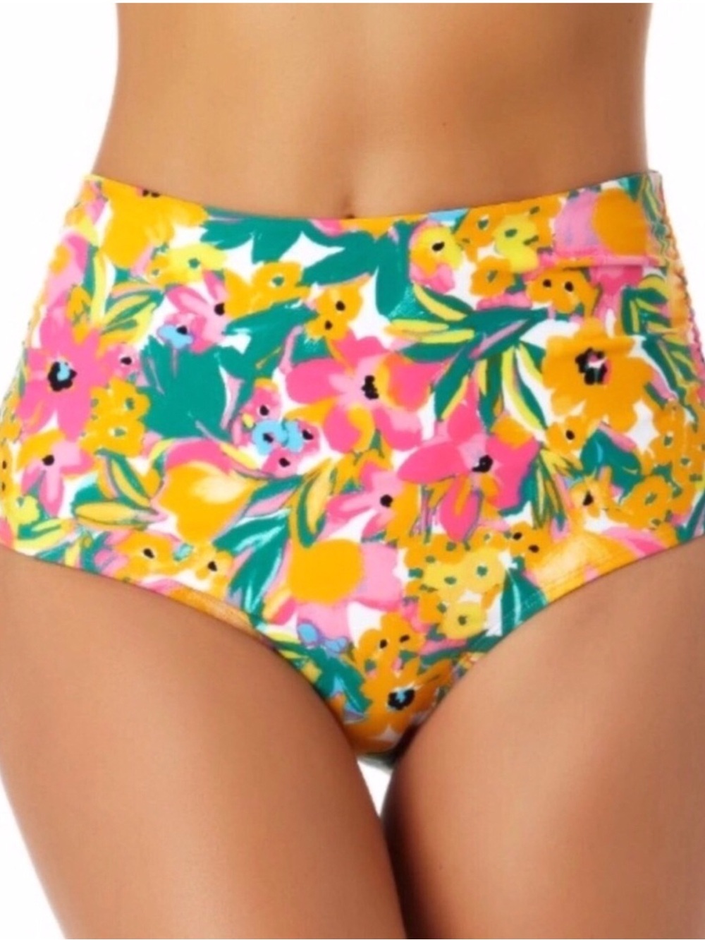 NWT Anne Cole Sunshine Floral Convertible 3 Way Bikini Bottom Size XL